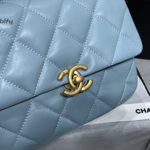 chanel mini flap bag goldtone metal blue bag for women 13cm5in buzzbify 1 7