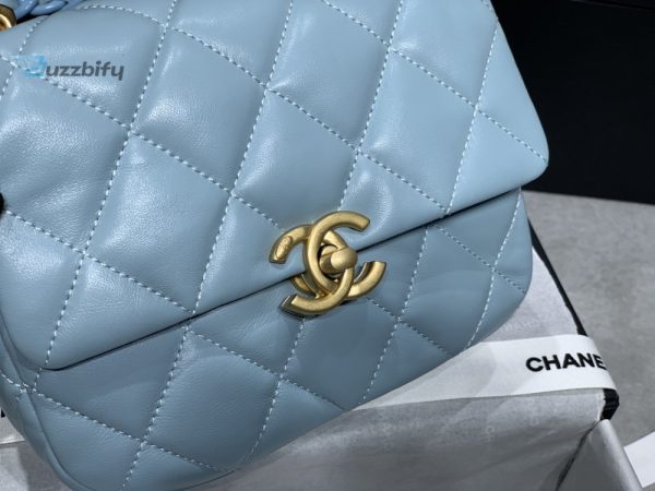 chanel mini flap bag goldtone metal blue bag for women 13cm5in buzzbify 1 7