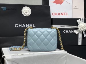 chanel mini flap bag goldtone metal blue bag for women 13cm5in buzzbify 1 8