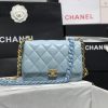 chanel small flap bag goldtone metal blue bag for women 16cm62in buzzbify 1