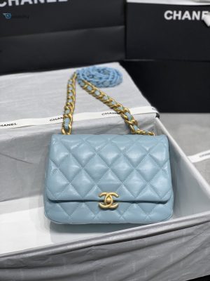 chanel small flap bag goldtone metal blue bag for women 16cm62in buzzbify 1 1