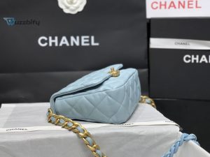 chanel small flap bag goldtone metal blue bag for women 16cm62in buzzbify 1 8