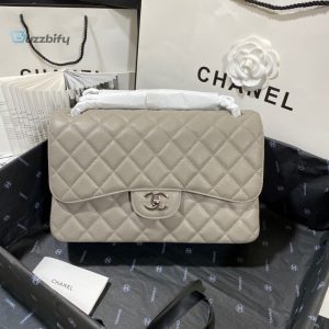 chanel large classic handbag silver hardware grey for women womens handbags shoulder bags 118in30cm buzzbify 1