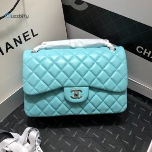 chanel large classic handbag gold hardware blue for women womens handbags shoulder bags 118in30cm buzzbify 1