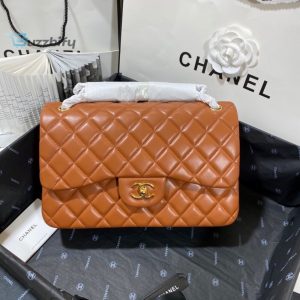 chanel large classic handbag gold hardware brown for women womens handbags shoulder bags 118in30cm buzzbify 1
