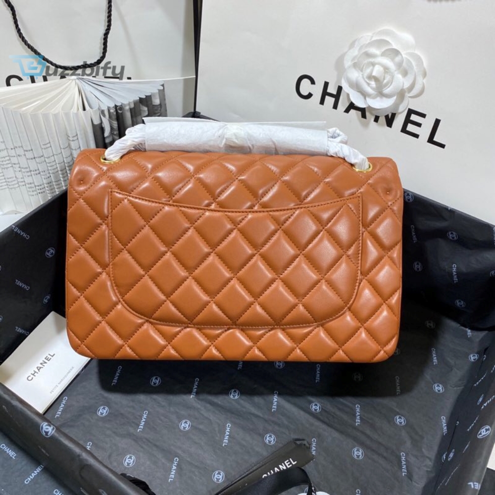 Chanel Large Classic Handbag Gold Hardware Brown For Women Womens Handbags Shoulder Bags 11.8In30cm
