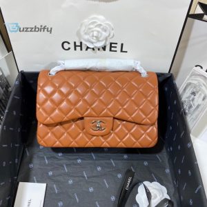 chanel large classic handbag silver hardware brown for women womens handbags shoulder bags 118in30cm buzzbify 1 3