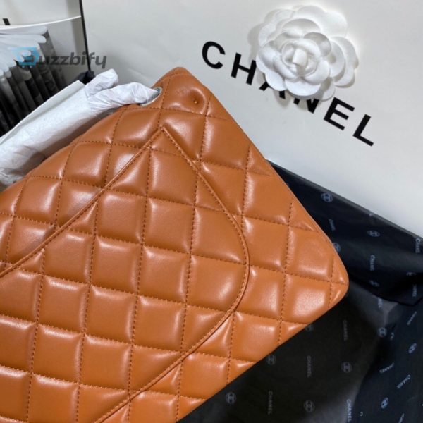 chanel large classic handbag silver hardware brown for women womens handbags shoulder bags 118in30cm buzzbify 1 7