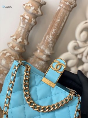 chanel small hobo bag gold hardware blue for women womens handbags shoulder bags 75in19cm buzzbify 1 2