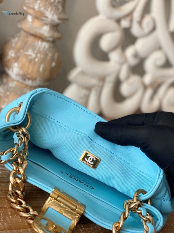 chanel small hobo bag gold hardware blue for women womens handbags shoulder bags 75in19cm buzzbify 1 3
