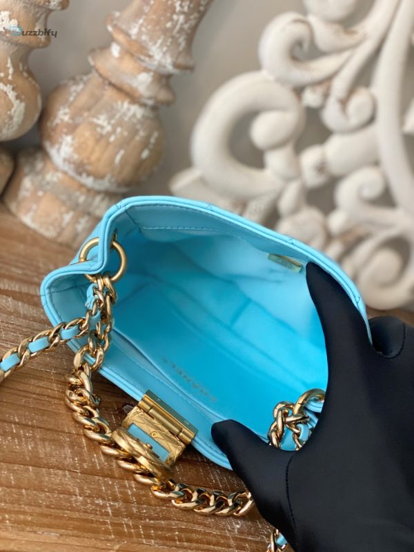 chanel small hobo bag gold hardware blue for women womens handbags shoulder bags 75in19cm buzzbify 1 4