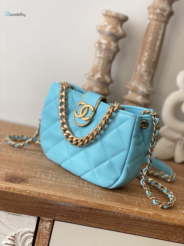chanel small hobo bag gold hardware blue for women womens handbags shoulder bags 75in19cm buzzbify 1 10