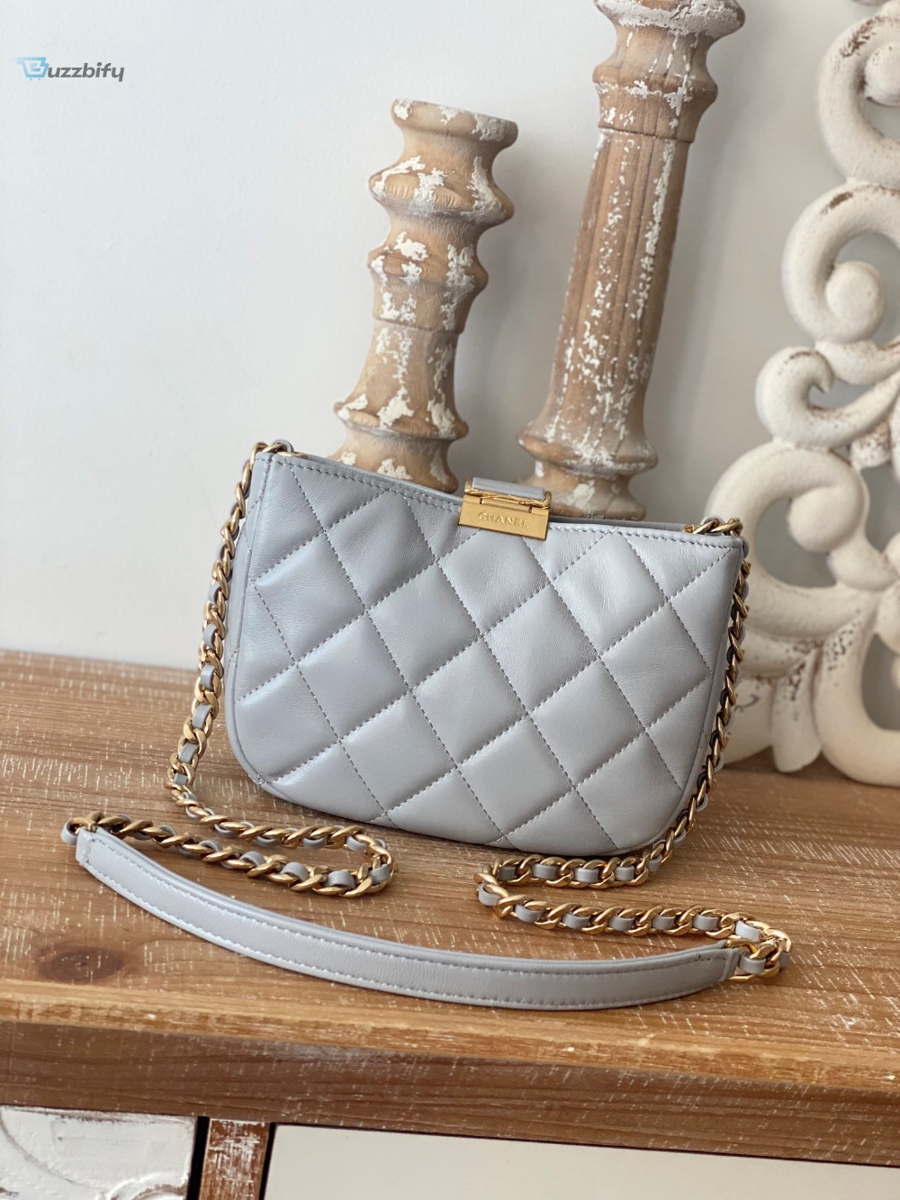 Chanel Small Hobo Bag Gold Hardware Grey For Women, Women’s Handbags, Shoulder Bags 7.5in/19cm