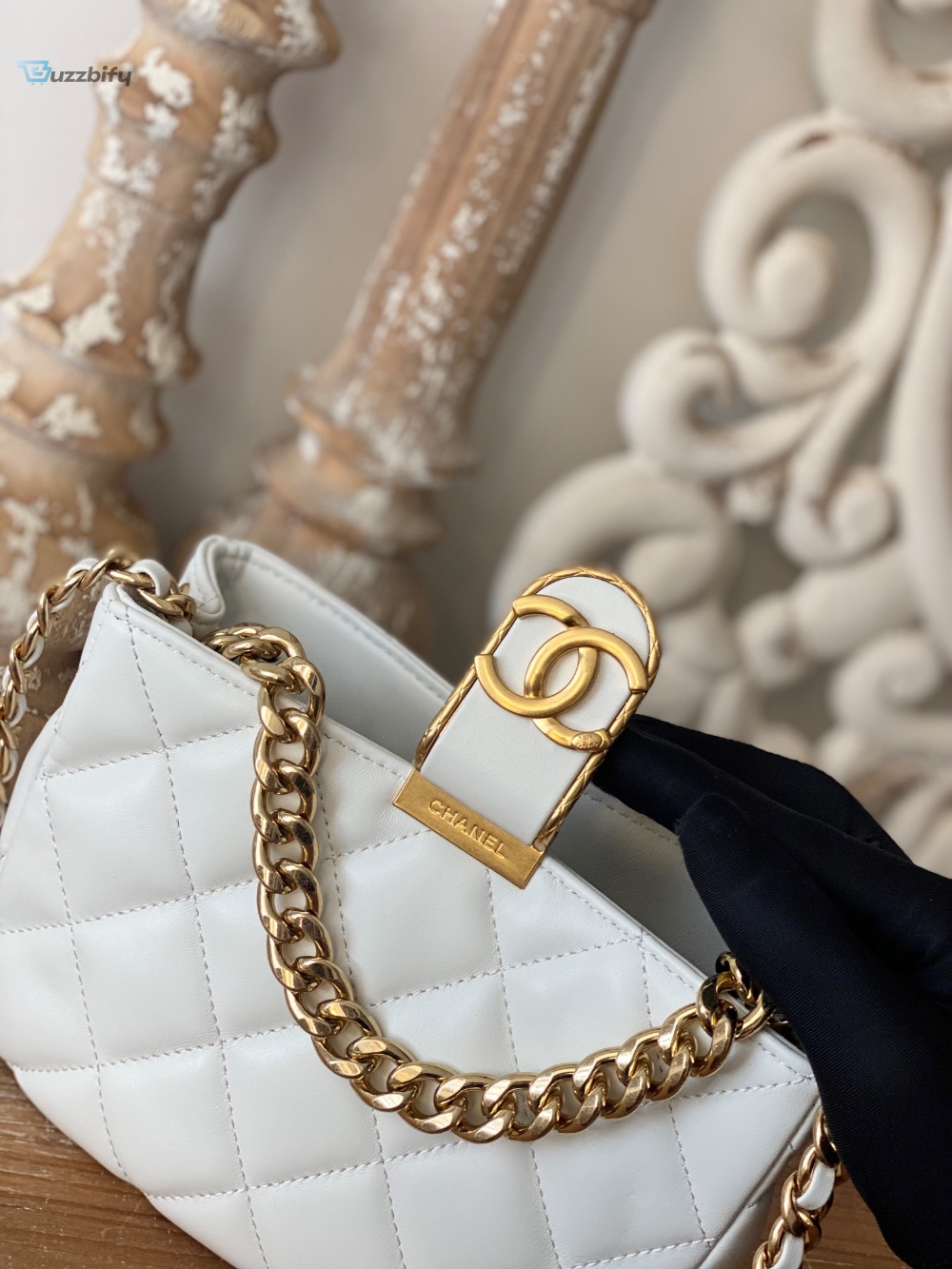 Chanel Small Hobo Bag Gold Hardware White For Women Womens Handbags Shoulder Bags