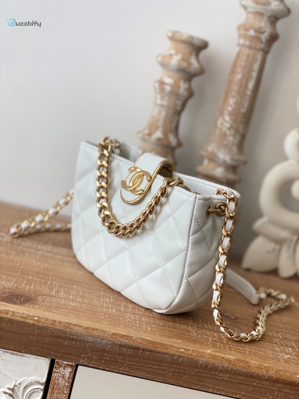 Chanel Small Hobo Bag Gold Hardware White For Women, Women’s Handbags, Shoulder Bags
