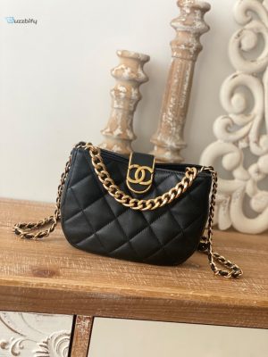 chanel small hobo bag gold hardware black for women womens handbags shoulder bags 75in19cm buzzbify 1
