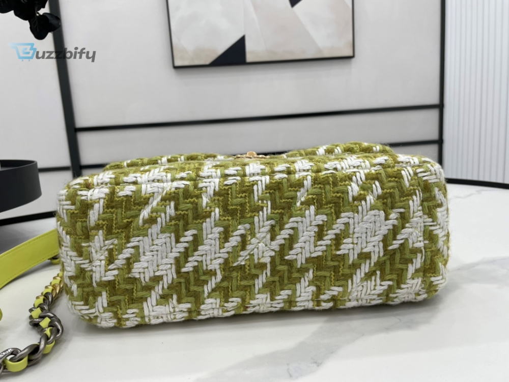 Chanel 19 Large Handbag Gold Hardware Green For Women, Women’s Handbags, Shoulder Bags 11.8in/30cm