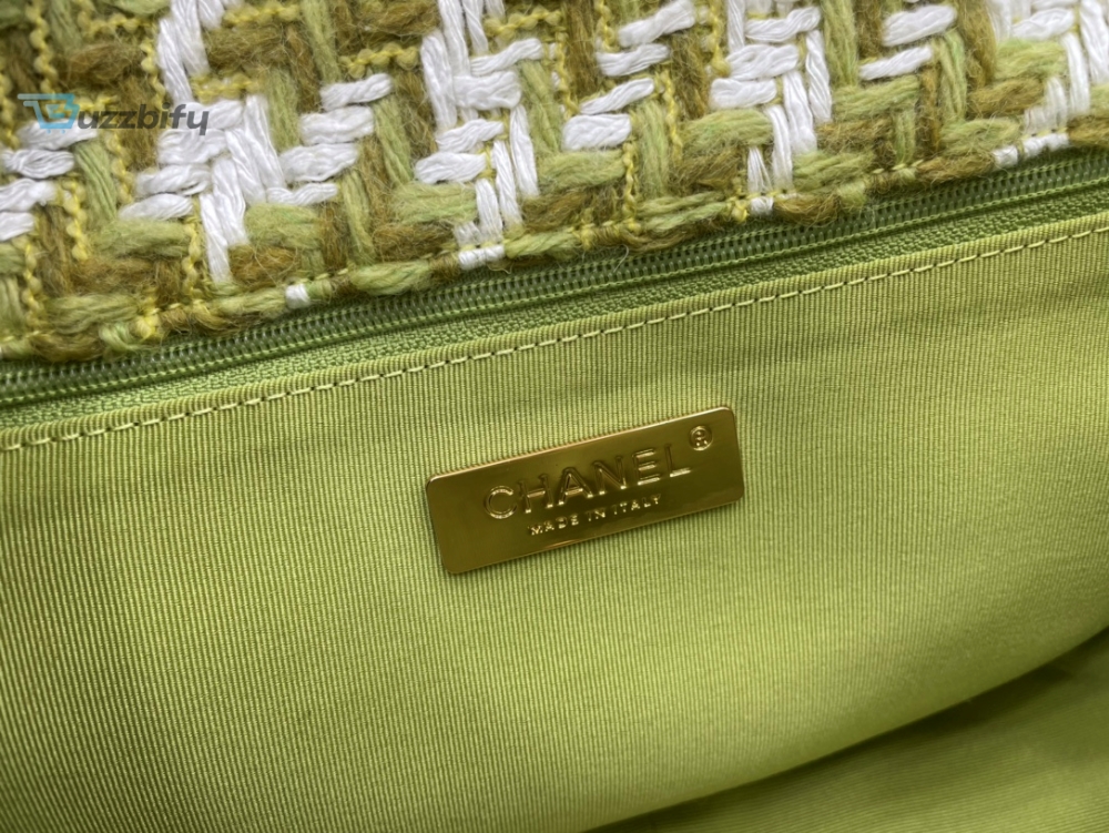 Chanel 19 Large Handbag Gold Hardware Green For Women, Women’s Handbags, Shoulder Bags 11.8in/30cm