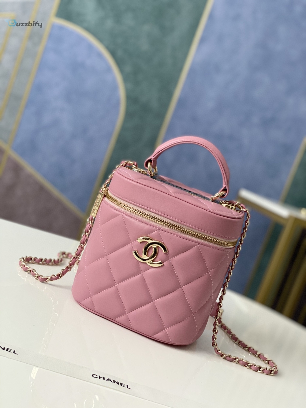 Chanel Vanity Case Gold Hardware Pink For Women, Women’s Handbags, Shoulder Bags 9.4in/24cm