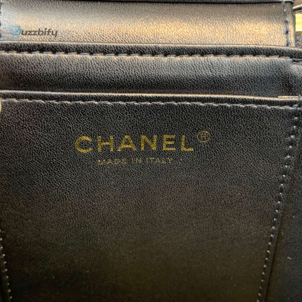 Chanel Vanity Case Gold Hardware Black For Women, Women’s Handbags, Shoulder Bags 7.9in/20cm AS2061 
