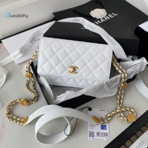 chanel small flap bag gold hardware white for women womens handbags shoulder bags 75in19cm ap2840 buzzbify 1