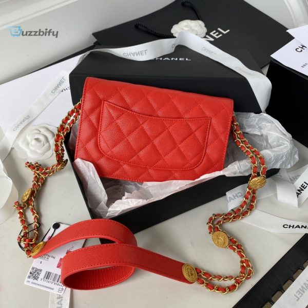 chanel small flap bag gold hardware red for women womens handbags shoulder bags 75in19cm ap2840 buzzbify 1 5