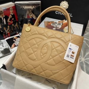 chanel medallion tote gold hardware caviar yellow for women womens handbags shoulder bags 156in32cm buzzbify 1