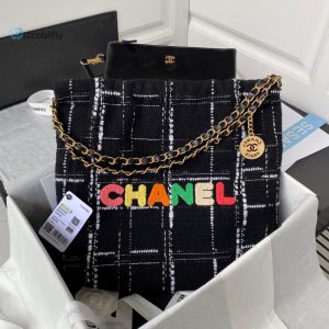 chanel 22 handbag gold hardware black for women womens handbags shoulder bags 142in36cm as3262 buzzbify 1