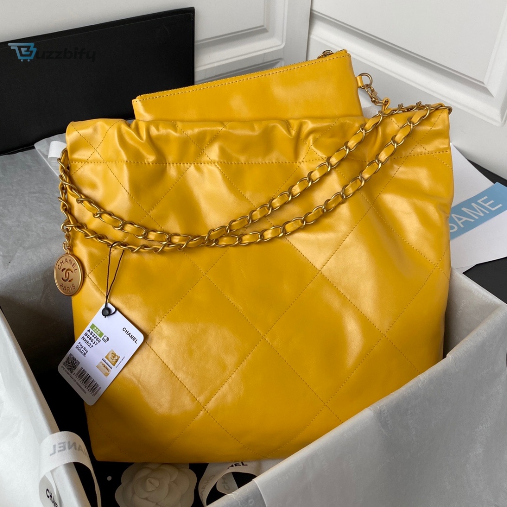 Chanel 22 Handbag Gold Hardware Shiny Yellow For Women Womens Handbags Shoulder Bags 16.5In38cm As3261 12 Chanel 22 Handbag Gold Hardware Shiny Yellow For Women, Women’s Handbags, Shoulder Bags 16.5in/38cm AS3261