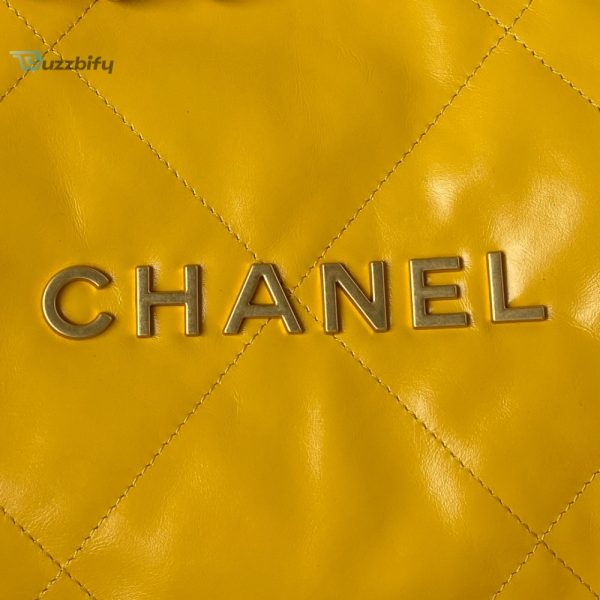 chanel 22 handbag gold hardware shiny yellow for women womens handbags shoulder bags 165in38cm as3261 buzzbify 1 3