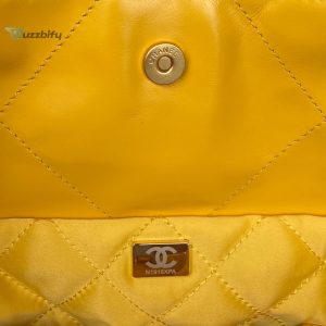 chanel 22 handbag gold hardware shiny yellow for women womens handbags shoulder bags 165in38cm as3261 buzzbify 1 6