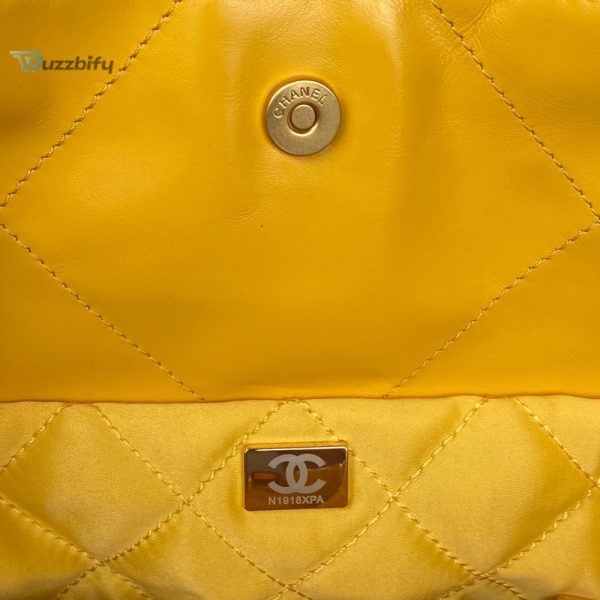 chanel 22 handbag gold hardware shiny yellow for women womens handbags shoulder bags 165in38cm as3261 buzzbify 1 6