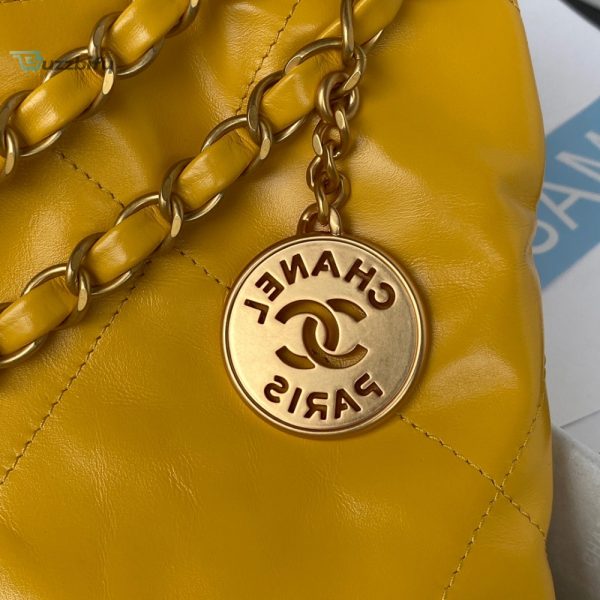 chanel 22 handbag gold hardware shiny yellow for women womens handbags shoulder bags 165in38cm as3261 buzzbify 1 7