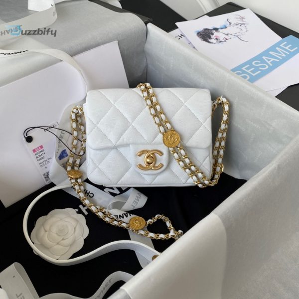 chanel Lambskin mini flap bag with top handle gold hardware white for women womens handbags shoulder bags 79in20cm as2431 buzzbify 1