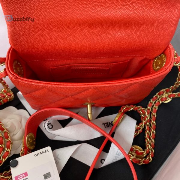 chanel mini flap bag with top handle gold hardware red for women womens handbags shoulder bags 79in20cm as2431 buzzbify 1 4