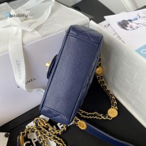 Chanel Mini Flap Bag With Top Handle Gold Hardware Navy Blue For Women Womens Handbags Shoulder Bags 7.9In20cm As2431 B08846 Nj532