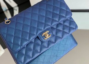 chanel rhinestone classic handbag 26cm blue for women a01112 buzzbify 1