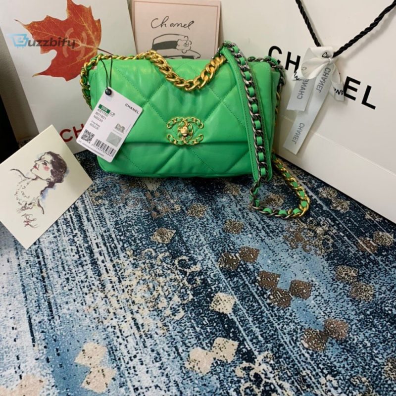 chanel 19 handbag 26cm green for women as1160 buzzbify 1