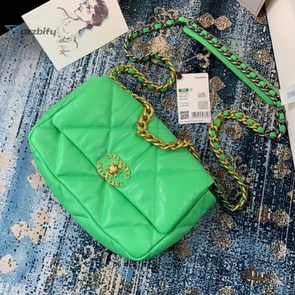 chanel 19 handbag 26cm green for women as1160 buzzbify 1 7