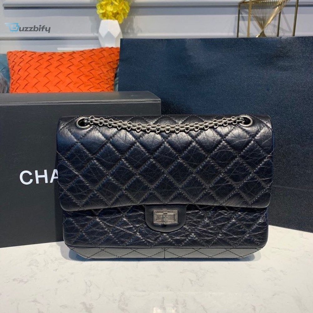 Chanel 2.55 Handbag Silver Hardware Black For Women Womens Bags Shoulder And Crossbody 11In28cm A37586
