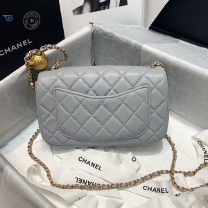 chanel flap bag with cc ball on strap grey for women womens handbags shoulder and crossbody bags 78in20cm as1787 buzzbify 1 2