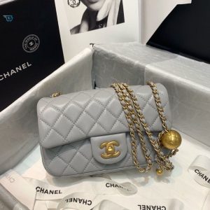 chanel flap bag with cc ball on strap grey for women womens handbags shoulder and crossbody bags 78in20cm as1787 buzzbify 1 3