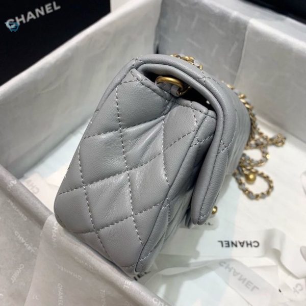 chanel flap bag with cc ball on strap grey for women womens handbags shoulder and crossbody bags 78in20cm as1787 buzzbify 1 6