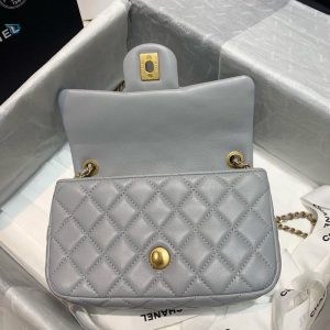 chanel flap bag with cc ball on strap grey for women womens handbags shoulder and crossbody bags 78in20cm as1787 buzzbify 1 7