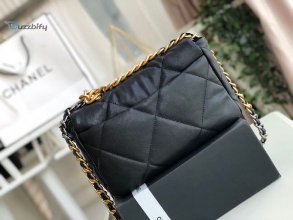chanel patent 19 handbag black for women 101in26cm as1160 buzzbify 1 4