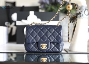 chanel Boutique mini flap bag with cc ball on strap navy blue for women womens handbags shoulder and crossbody bags 67in17cm as1786 buzzbify 1