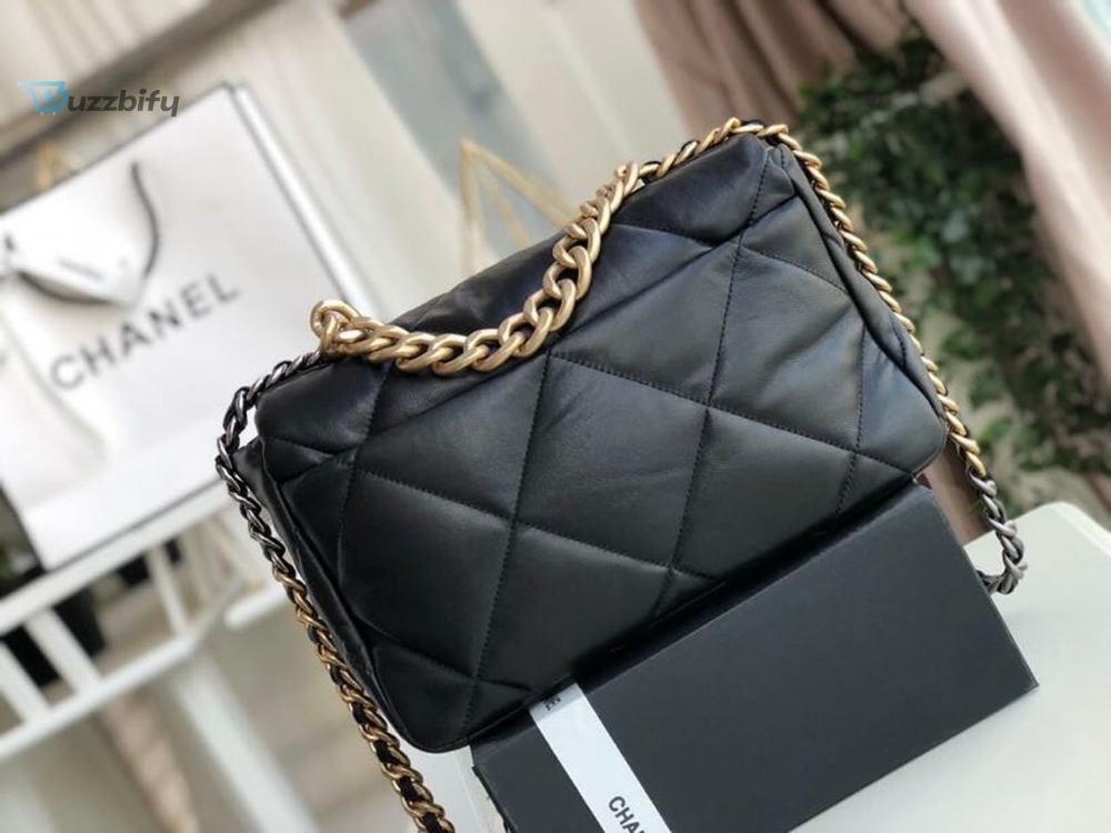 Chanel 19 HandBag Black For Women 11.8in/30cm