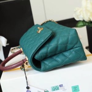 chanel medium flap bag with top handle teal for women womens handbags shoulder and crossbody bags 9in23cm a92990 buzzbify 1 2