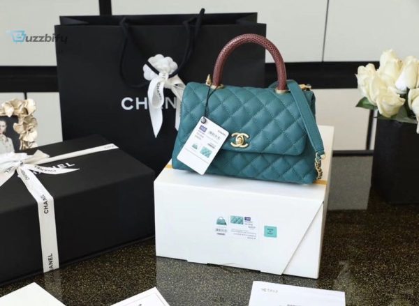 chanel medium flap bag with top handle teal for women womens handbags shoulder and crossbody bags 9in23cm a92990 buzzbify 1 3