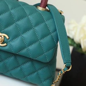 chanel medium flap bag with top handle teal for women womens handbags shoulder and crossbody bags 9in23cm a92990 buzzbify 1 4